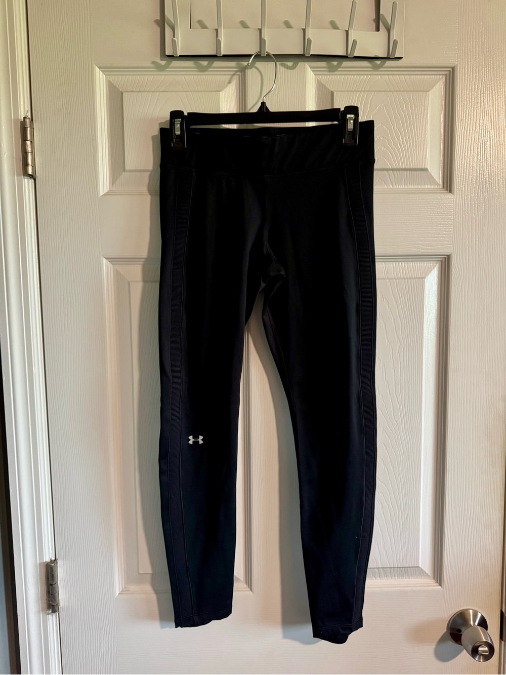 Under Armour Black Womens' Lined Leggings with Silver Logo